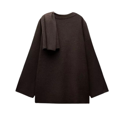 Eleganter Oversized-Cape-Mantel mit Drapierung