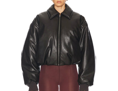 Die Hailey Bieber Oversized PU-Lederjacke