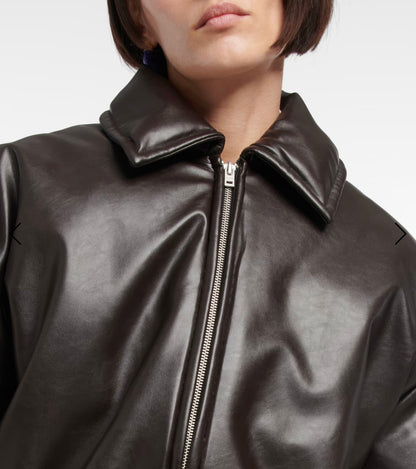 Die Hailey Bieber Oversized PU-Lederjacke