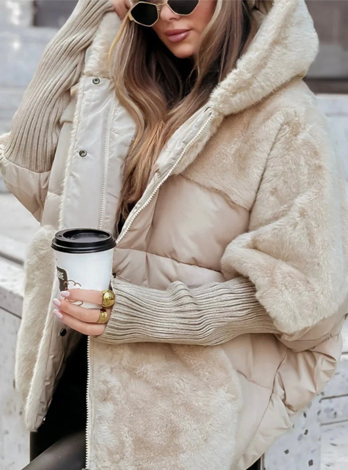 Stylische Teddy-Pufferjacke für den ultimativen Cozy-Look!