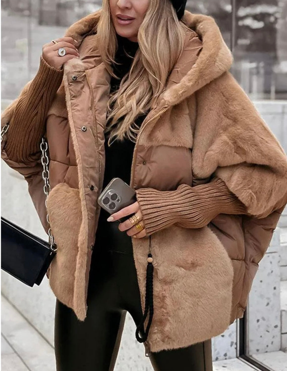 Stylische Teddy-Pufferjacke für den ultimativen Cozy-Look!